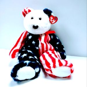 Ty Beanie Buddy "Spangle" Retired 1999 14" Bear toy Collectible mint condition